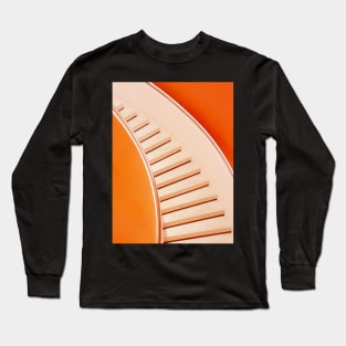 Orange Colored Spiral Staircase Long Sleeve T-Shirt